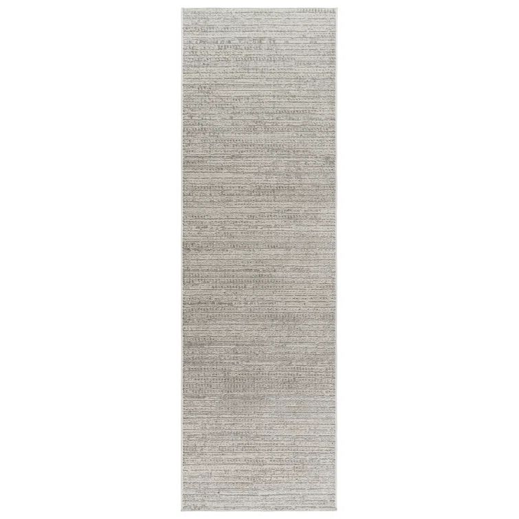 Dario Cream and Gray Tufted Polyester Runner Rug