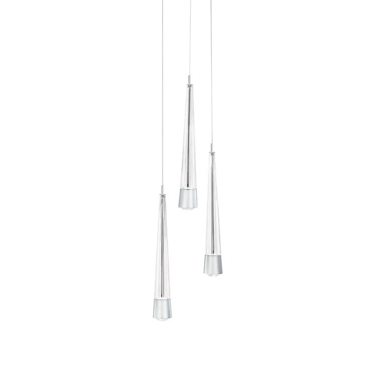 Chrome Glass LED Mini Pendant Light for Indoor/Outdoor Island