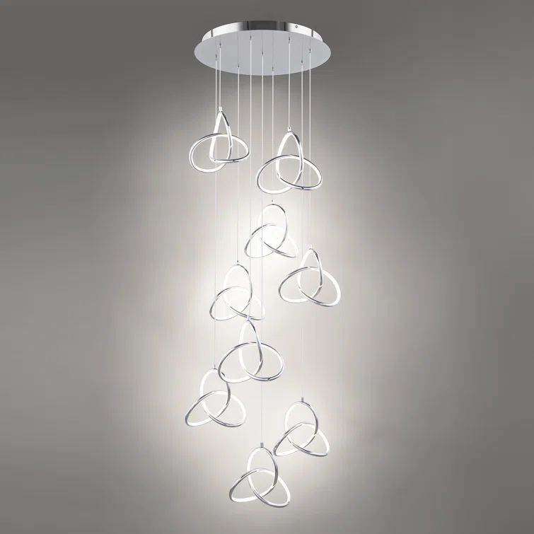 Chrome 9-Light LED Pendant with Composite Diffusers