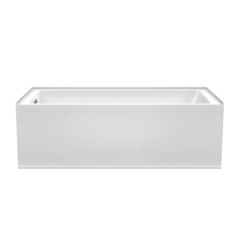 Grayley 66'' White Acrylic Alcove Bathtub with Brushed Nickel Trim