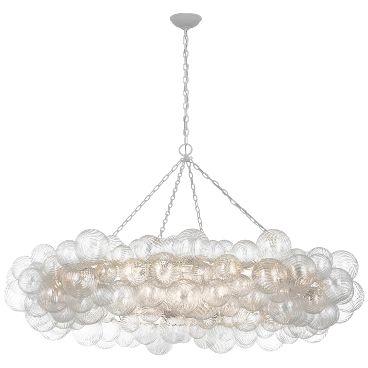Talia Plaster White and Clear Glass 16-Light Chandelier