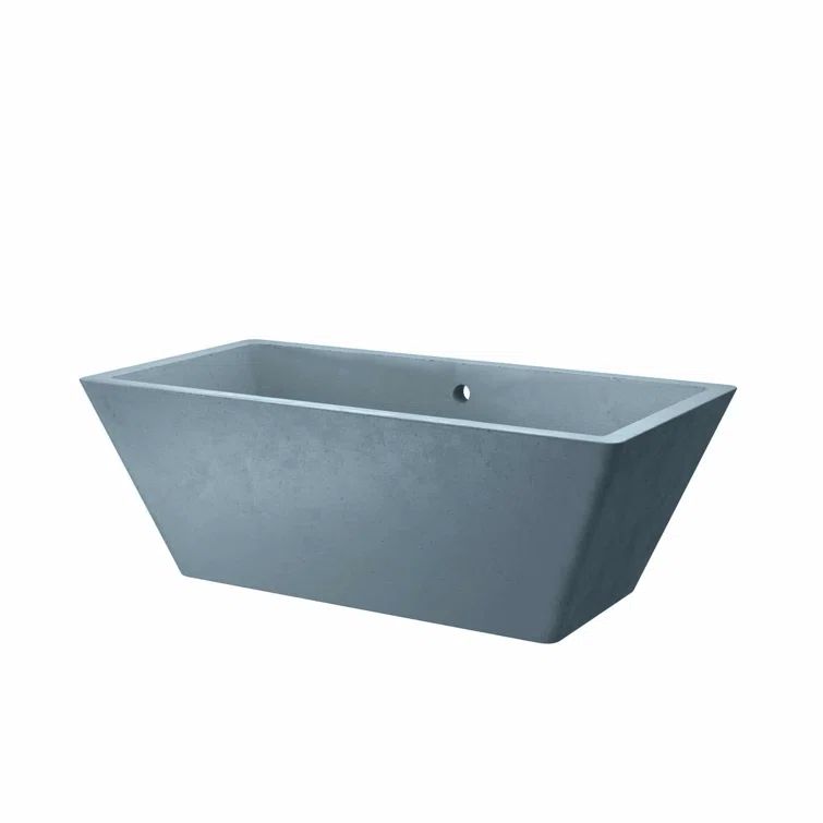 NativeStone 66" Ocean Blue Freestanding Concrete Bathtub
