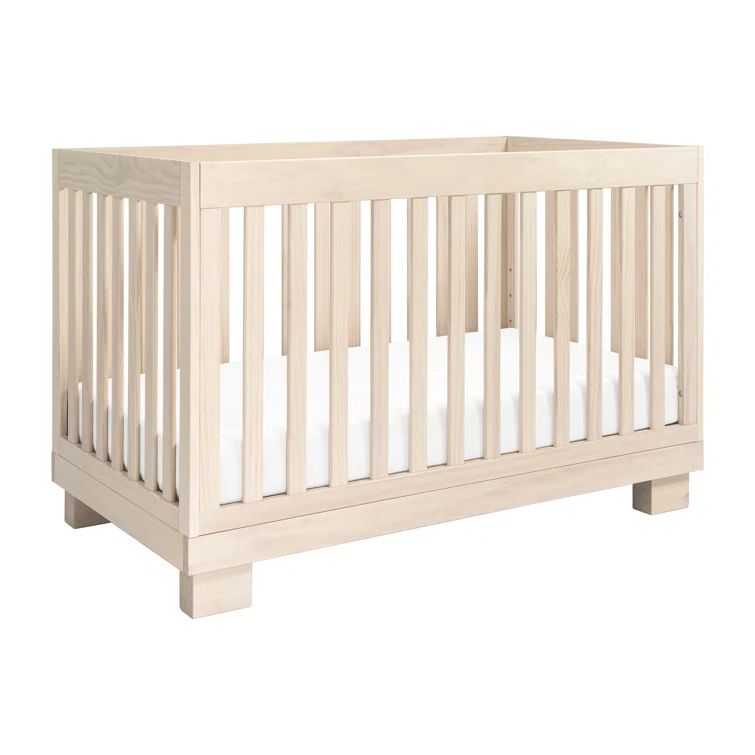 Washed Natural Pine 3-in-1 Convertible Crib with Toddler Rail