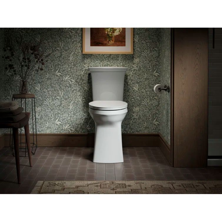 White Elongated Quiet-Close Toilet Seat with Grip-Tight Bumpers