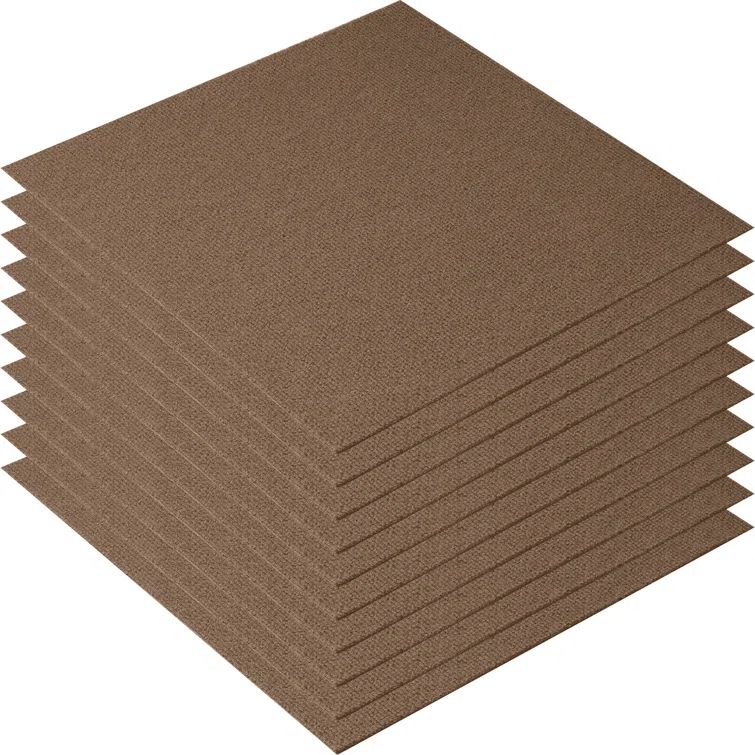 18'' x 18'' Brown Polyester Peel and Stick Carpet Tiles