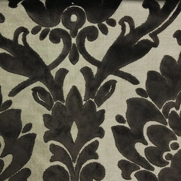 Otter Damask Pattern Velvet Upholstery Fabric
