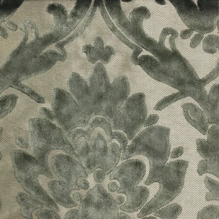 Nottingham Pewter Damask Velvet Upholstery Fabric