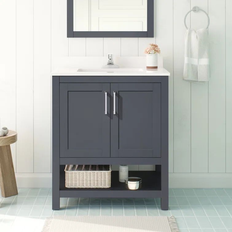 Vegas Dark Charcoal 30" Freestanding Bathroom Vanity with Sink