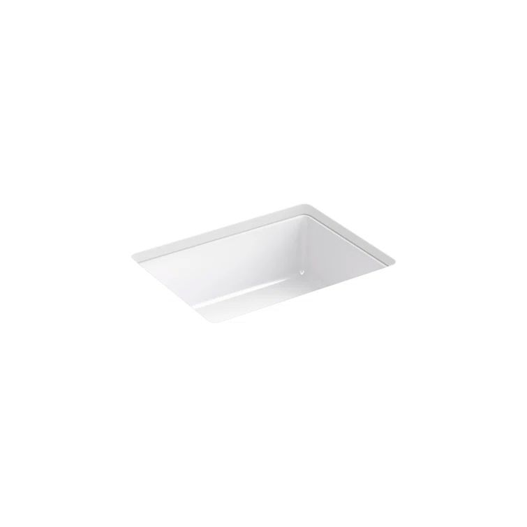 Verticyl Geometric White Ceramic Undermount Bathroom Sink