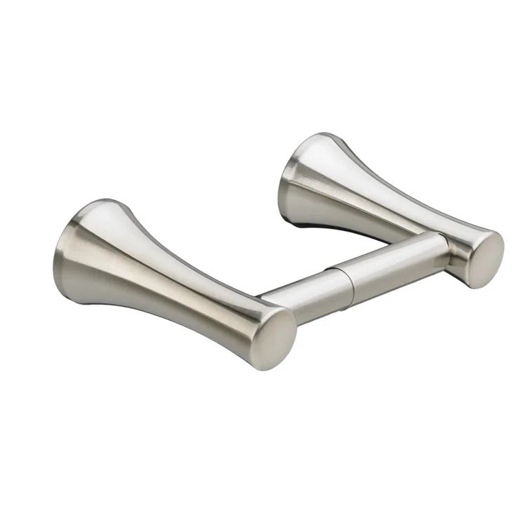Satin Brushed Metal Double Post Toilet Paper Holder
