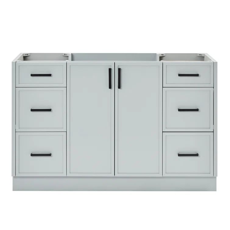 Kelly 54" Light Gray Wood Freestanding Bathroom Vanity Cabinet