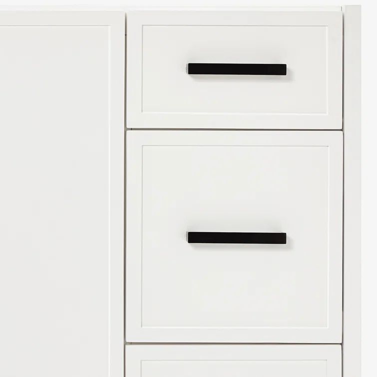 Kelly 60" White Solid Wood Freestanding Bathroom Vanity