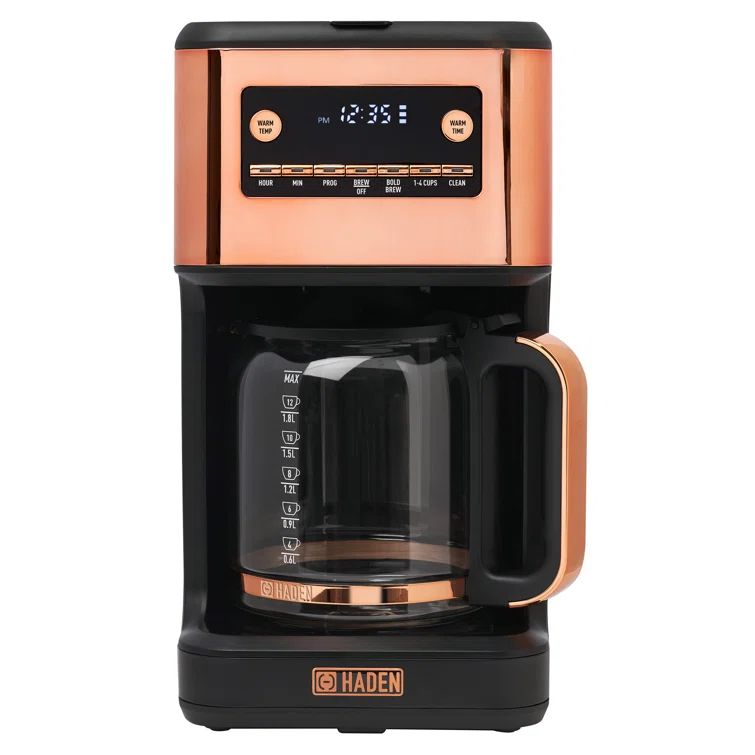 Generous Brew 14-Cup Black and Copper Digital Drip Coffee Maker