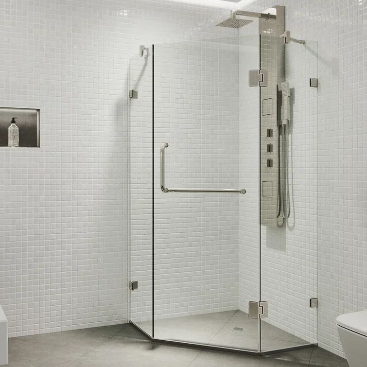 Piedmont Brushed Nickel Frameless Neo-Angle Shower Enclosure