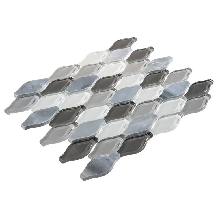 Annabelle Blue and Gray Polished Marble Mosaic Tile