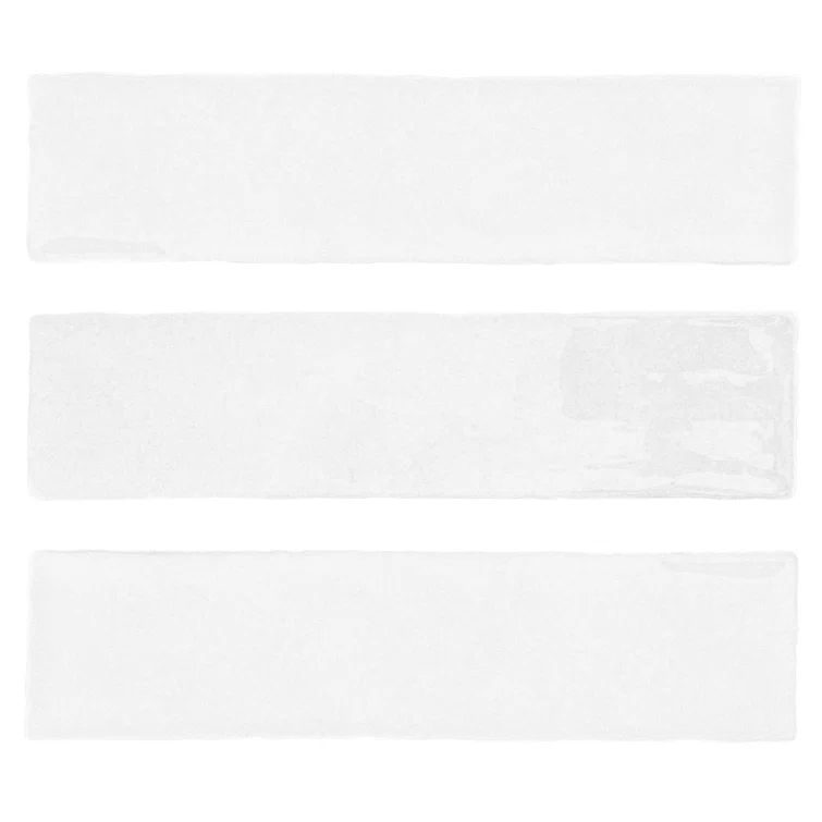 White Glossy 3x12 Rectified Ceramic Wall and Floor Tile