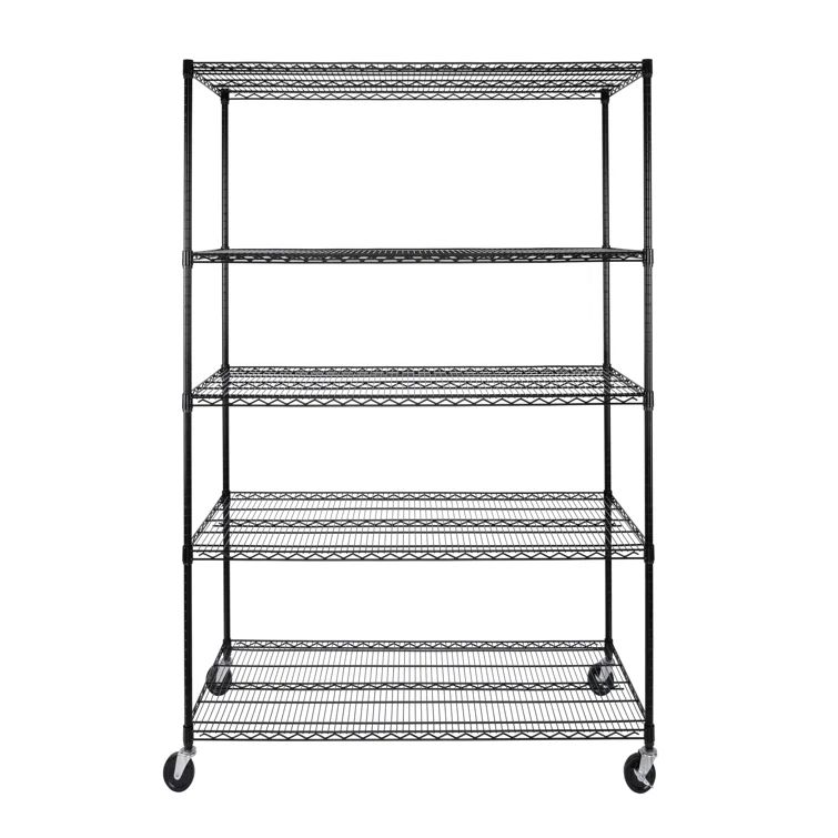 UltraDurable Black Adjustable Steel Wire Shelving Unit, 5-Tier