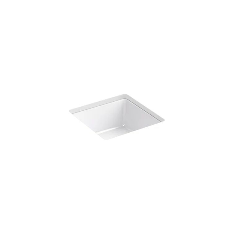 White Ceramic 11" Square Undermount Bathroom Sink