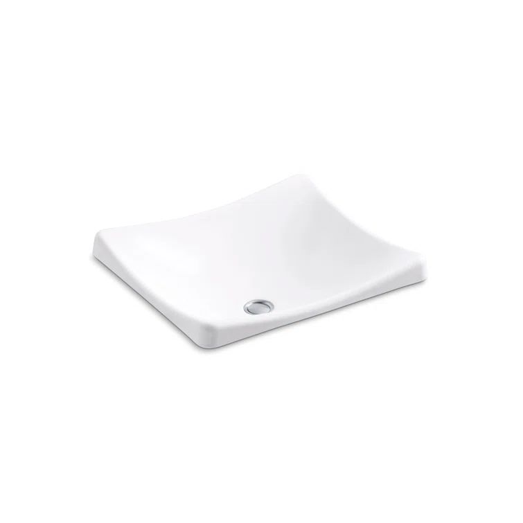 DemiLav White Cast Iron Rectangular Above-Counter Bathroom Sink