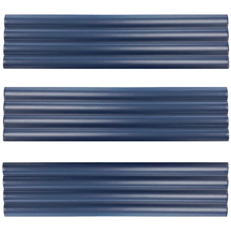 Blue Matte Fluted Ceramic 3x12 Rectified Tile
