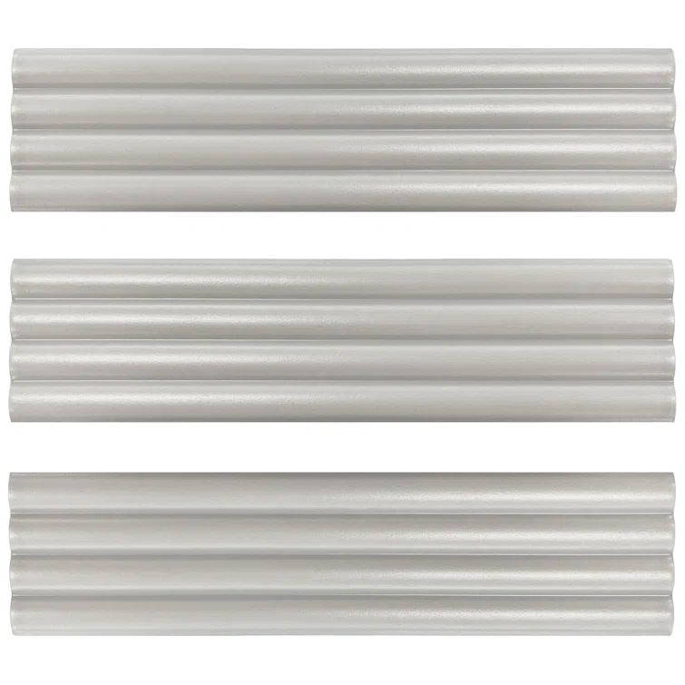 Gray Matte Fluted Ceramic Wall and Floor Tile 3" x 12"