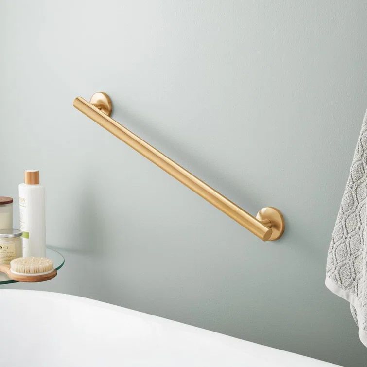 Brushed Gold 24" Contemporary Wall Mounted Grab Bar