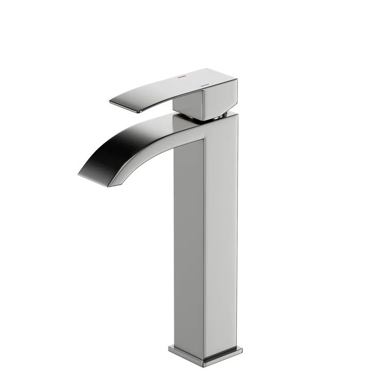 Brushed Nickel Single-Handle Tall Vessel Bathroom Faucet
