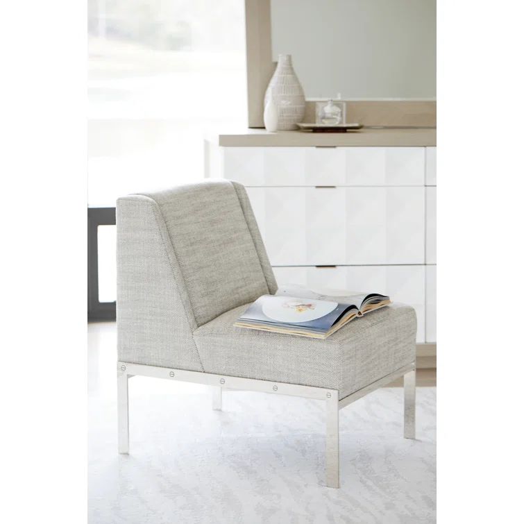 Transitional Axiom 6-Drawer Dresser in White and Gray with Artistic Flair