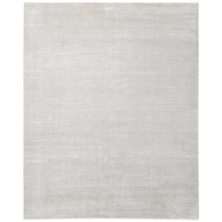 Gray Hand-Knotted Wool and Viscose Area Rug 8' x 10'