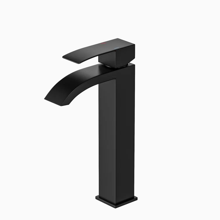 Matte Black Tall Single Handle Vessel Sink Faucet