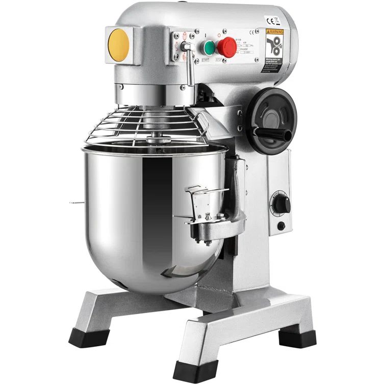 Silver 10 Quart Stainless Steel Commercial Stand Mixer