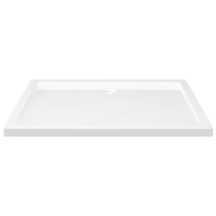 White Rectangular ABS Shower Base Tray with Fiberglass Reinforcement