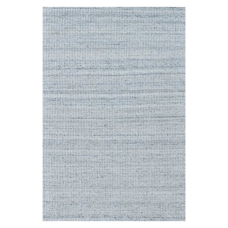 Sky Blue Geometric Hand-Woven Synthetic Area Rug