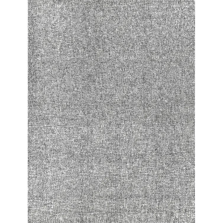 Handmade Black Wool Geometric Tufted Rectangular Rug 5' x 8'