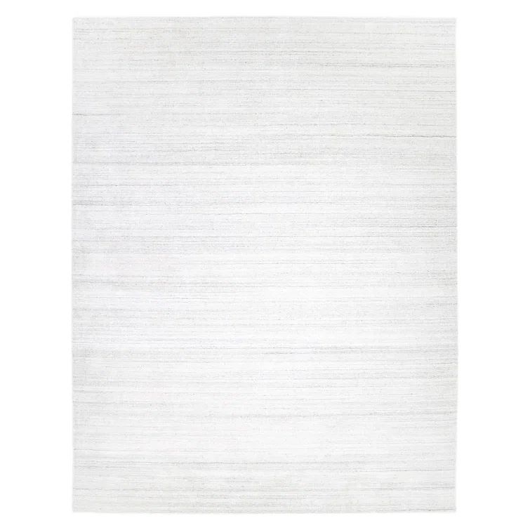 Ivory Harbor Hand-Loomed Solid Wool-Viscose 5' x 8' Area Rug