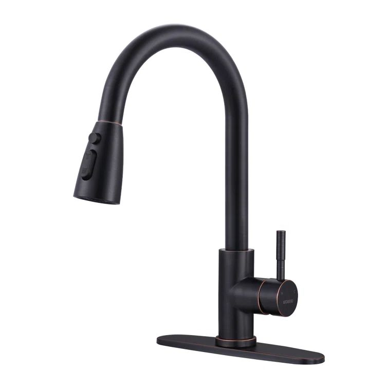 Oil Rubbed Bronze High Arc Pull Down Kitchen Faucet