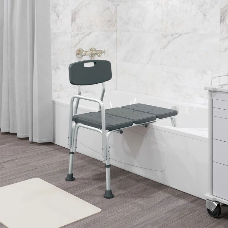 Hercules 300 Lb. Adjustable Gray Plastic Bath & Shower Transfer Bench