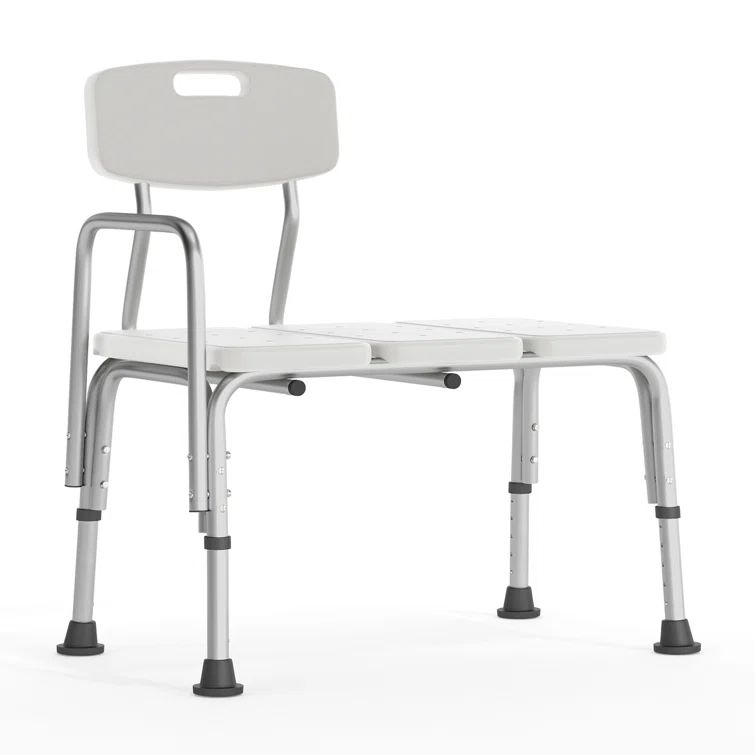 Hercules Series 300 lb Adjustable White Aluminum Bath Transfer Bench