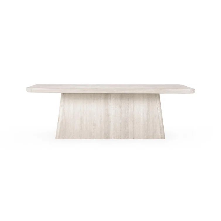 White Wash Oak Rectangular Pedestal Dining Table