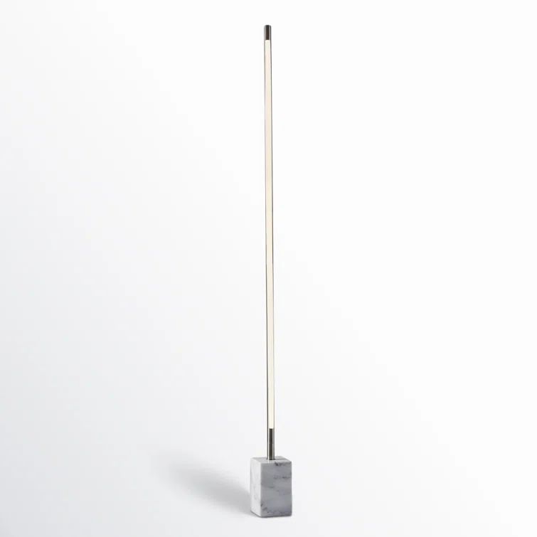 Felix 65'' Slim Brushed Steel Dimmable LED Floor Lamp with Marble Base