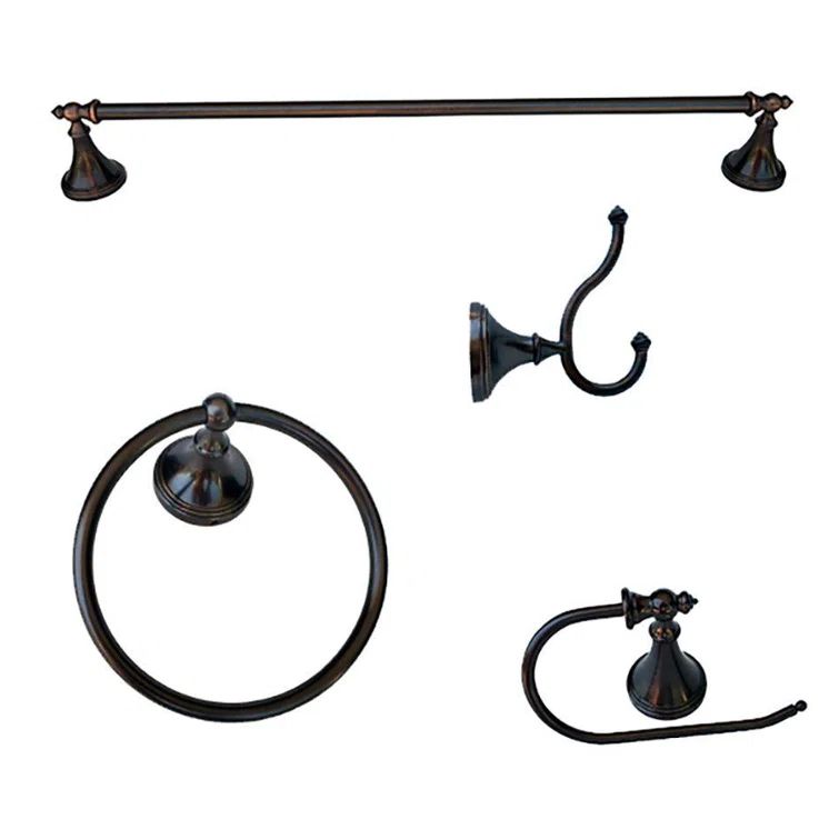 Oil-Rubbed Bronze 4-Piece Bathroom Hardware Set