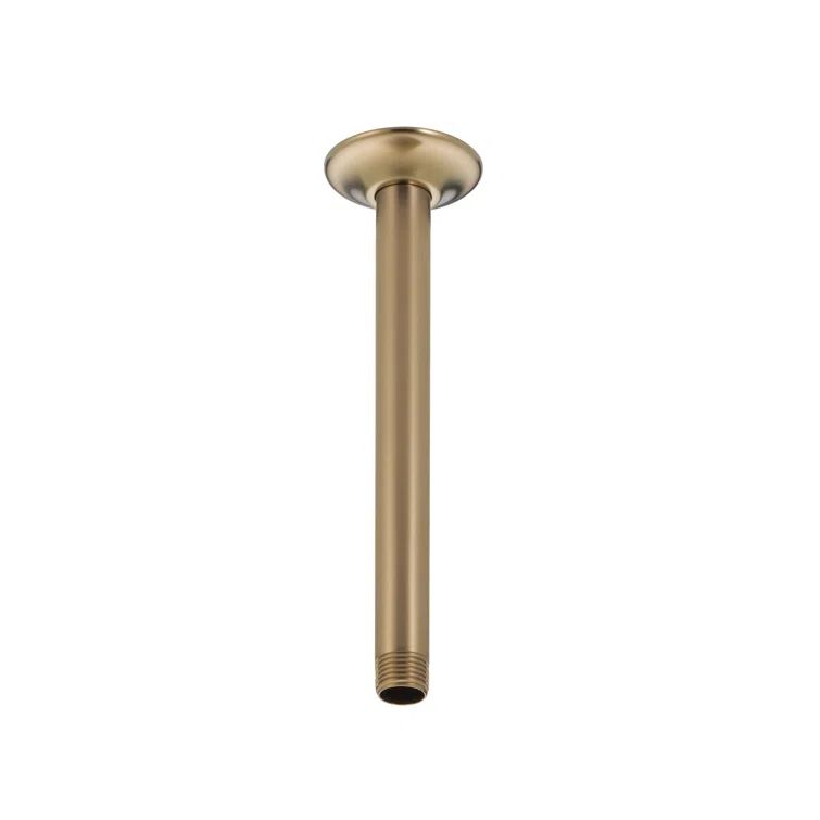Champagne Bronze Ceiling-Mount Shower Arm and Flange