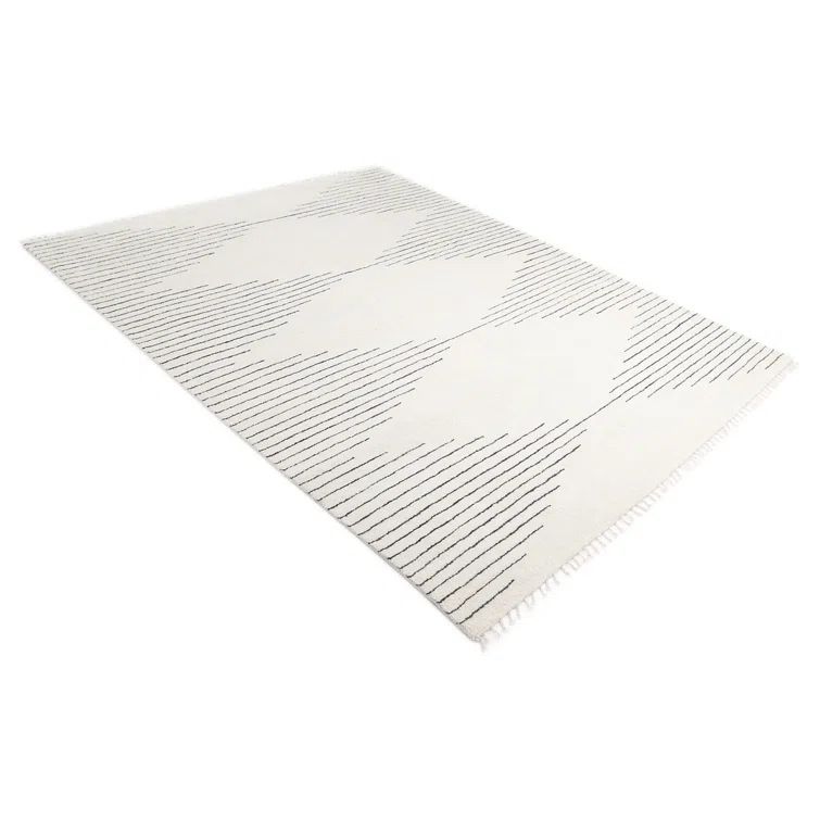 Handmade Ivory Wool 8' x 10' Rectangular Rug