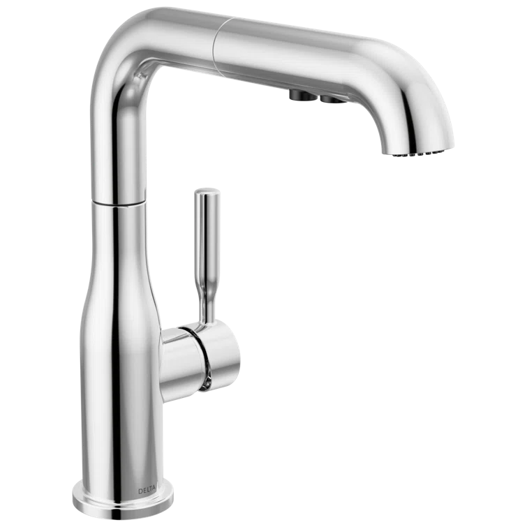 Chrome Single Handle Pull-Out Sprayer Kitchen Faucet