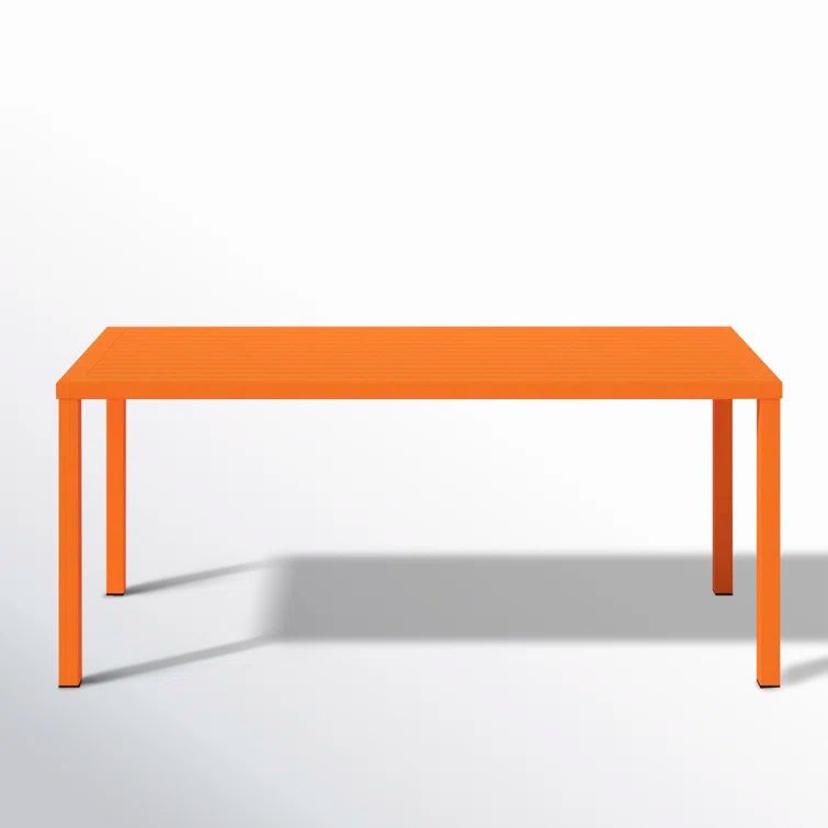 Bette 71'' Orange Powder-Coated Aluminum Outdoor Dining Table
