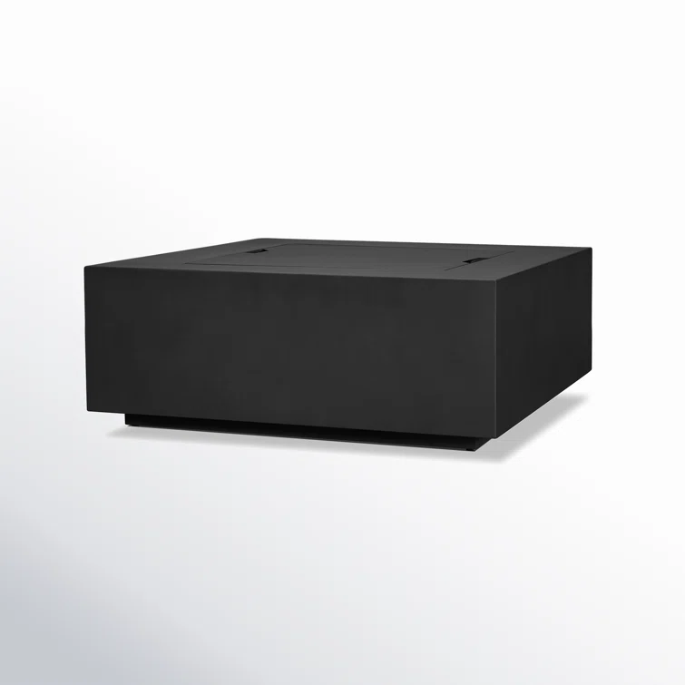 Aegean Black Powder-Coated Steel Gas Fire Pit Table