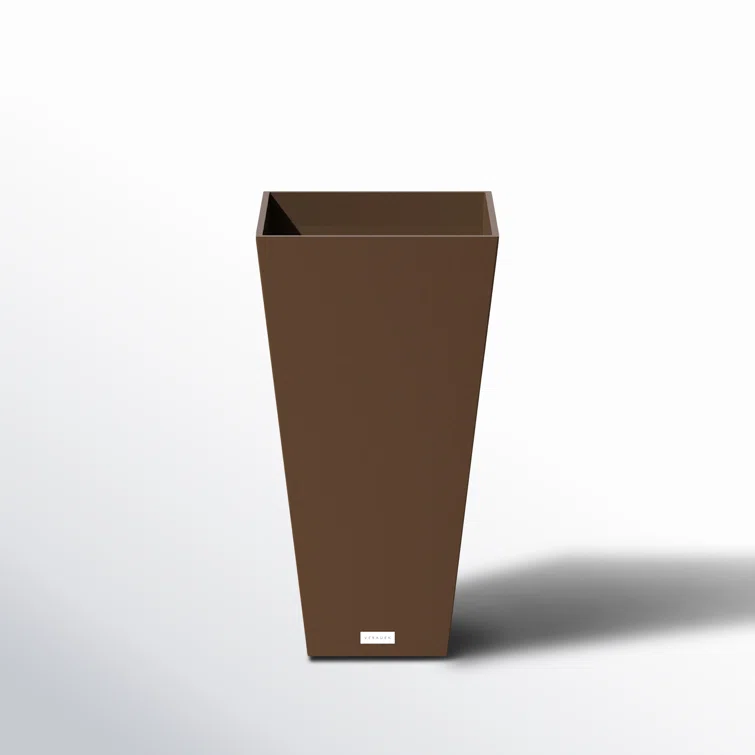 Espresso Sleek Square Tapered Modern Planter 26" High