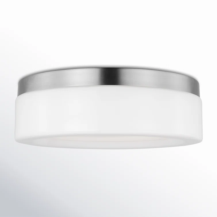 Helmes Brushed Nickel Glass LED Flush Mount Light