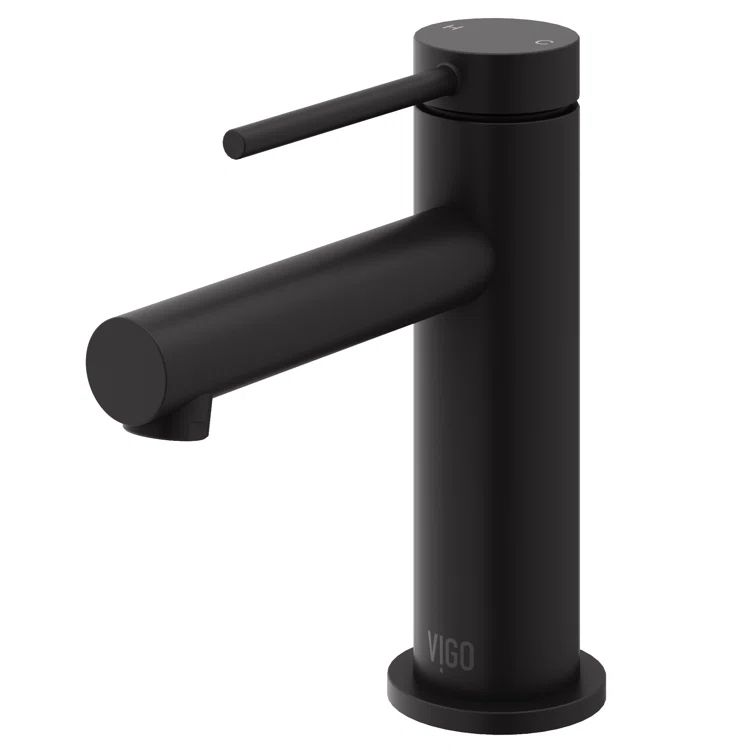 Matte Black Solid Brass Single Handle Bathroom Faucet