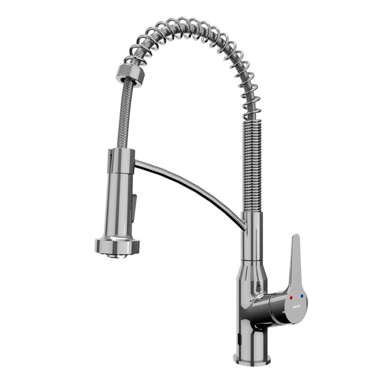 Chrome Pull-Down Touchless Kitchen Faucet with Spray